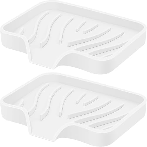 SAISN Silicone Soap Dish 2 Pack with Drain
