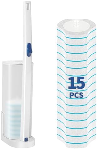 BOOMJOY Toilet Brush Set with 15 Refills and Holder 1