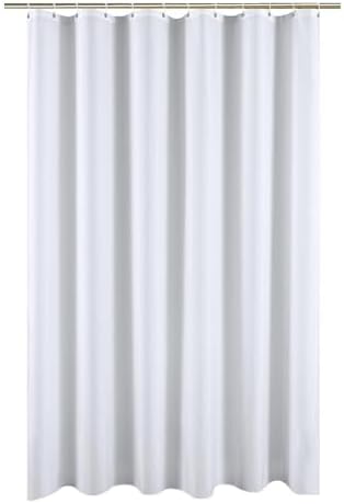SLattye 72 x 84 Washable Shower Curtain Liner with Curved Plastic Hooks Set