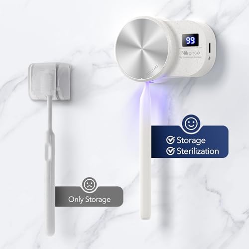 UV Toothbrush Cleaner Holder with Fan and Digital Display
