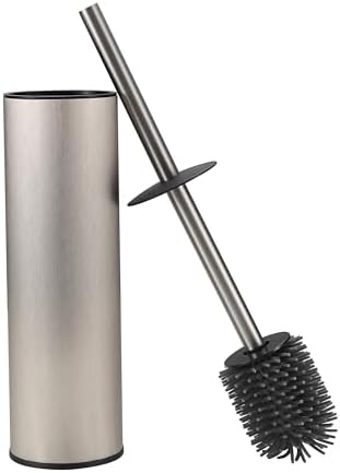 KLDKLD Toilet Brush and Holder Set Brushed Nickel