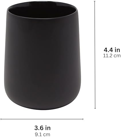 Matte Black Toothbrush Holder with Cup and Floss Rack