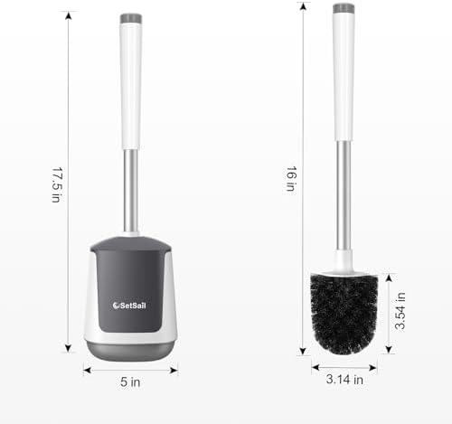 SetSail Toilet Brush 3 Pack with Holder and Bristles