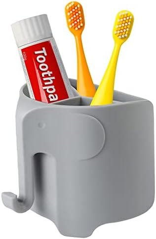 RyanLemon Elephant Toothbrush Holder for Kids Grey