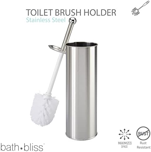 Bath Bliss Heavy Duty Toilet Brushes 1 Pack Satin Finish