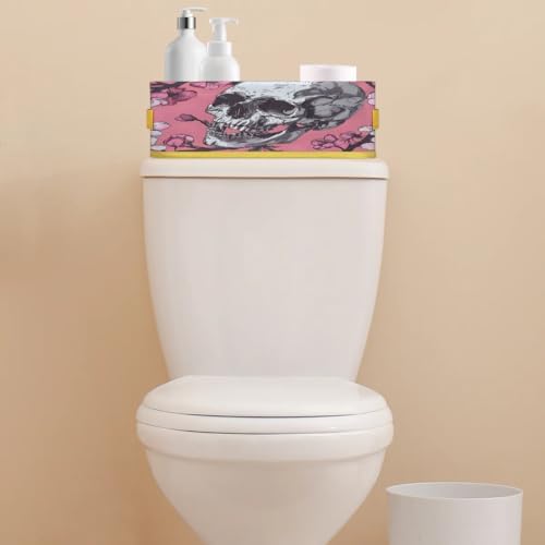 Tablerazzi Pinks Skull Toilet Paper Basket with Handle
