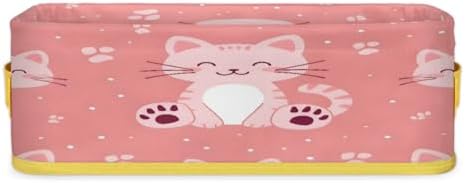 Cute Cat Toilet Tank Topper Paper Basket with Handles