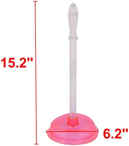 Uxcell Pink Plastic Handle Toilet Plunger