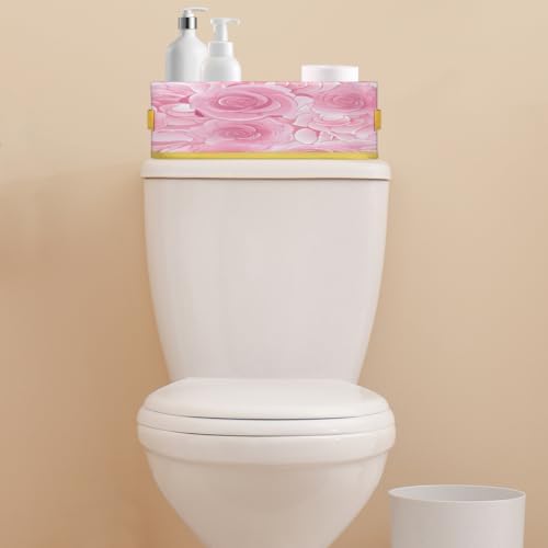 Valentines Day Roses Toilet Paper Storage Basket with Handle