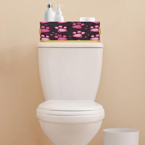 Tablerazzi Dog Paw Print Toilet Paper Basket with Handle