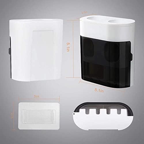 StAider Wall-Mounted Electric Toothbrush Holder with Storage and Toothpaste Squeezers