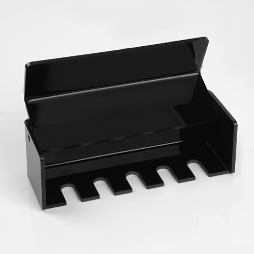 5 Slots Wall Mount Toothbrush Holder with Cover Black