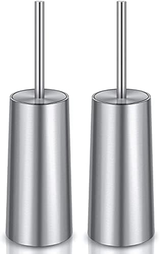 Wsedor 2 Pack Toilet Brush with Stainless Steel Handle