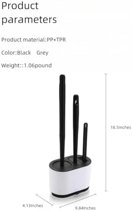 3-in-1 Toilet Brush Plunger Set with Bracket Gray
