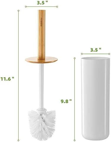 SUBEKYU Toilet Brush Set with Holder White