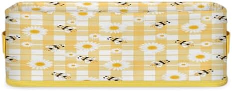 Daisy Toilet Tank Topper Paper Basket with Handles