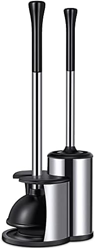 Roleader Toilet Plunger Brush Set with Covered Caddy