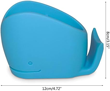 Kids Toothbrush Holder Whale Blue Silicone