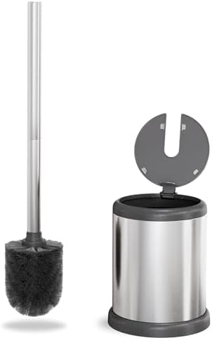 ToiletTree Chrome Toilet Brush with Lid and Holder