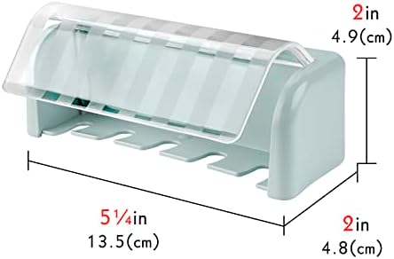 LUEXBOX Wall Mounted Toothbrush Holder with Cover 5 Slots