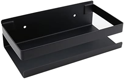 Modern Matte Black Shower Caddy with 20cm Shelves