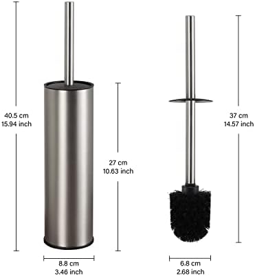 BGL Toilet Brush and Holder with Brushed Nickel Design