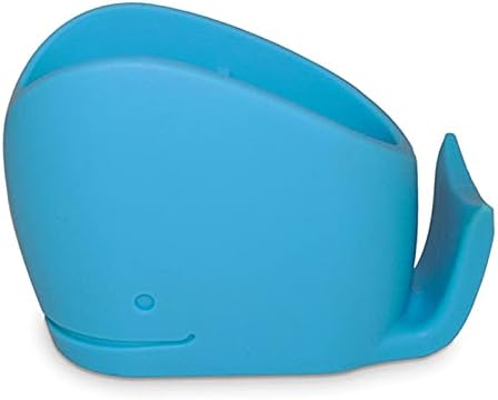 Kids Toothbrush Holder Whale Blue Silicone
