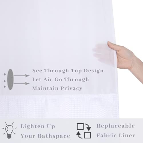 Ecoehoe 36x72 Hook-Free Shower Curtain Set with Polyester Liner and Magnets