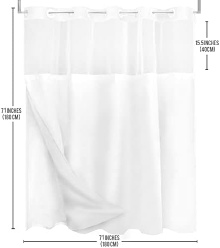 Tititex Abstract Curve Lines Snap-In Liner Shower Curtain