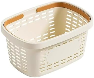 Plastic Bathroom Storage Basket with Handle and Drainage
