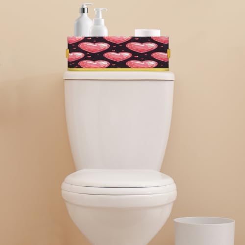 Valentines Heart Toilet Paper Storage Basket with Handle
