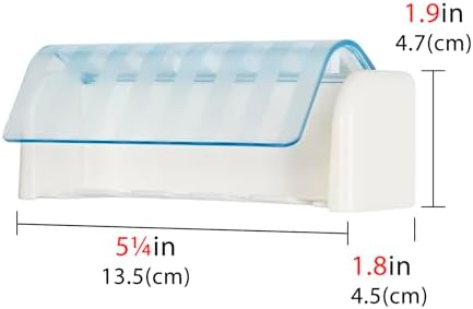 5 Slots Wall Mount Toothbrush Holder with Cover White Blue