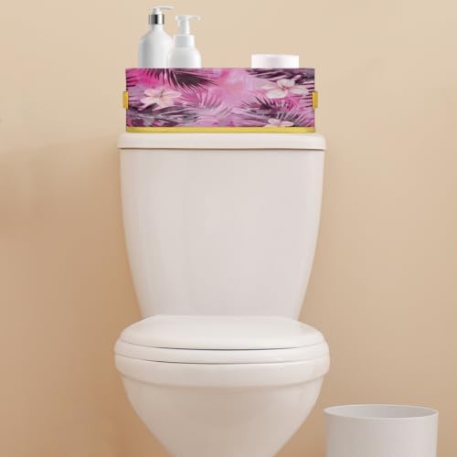 Flower Tropical Toilet Paper Basket with Handle 1