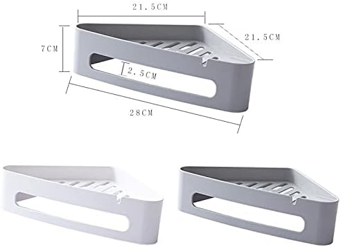 TYZK Gray Wall Mounted Shower Shelf with Hooks