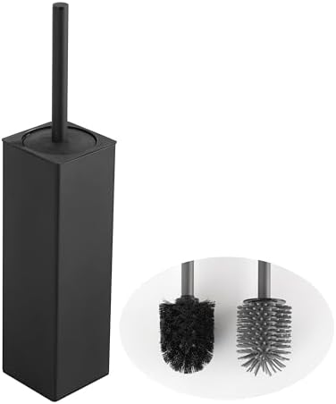 BVL Toilet Brush and Holder Set Black Freestanding 1