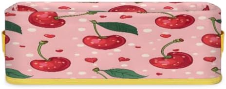Cute Pink Cherry Toilet Paper Storage Basket with Handle