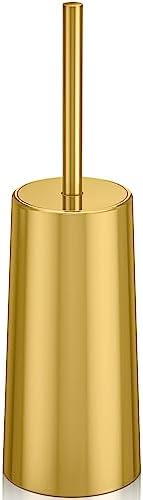 Wsedor Toilet Brush with Stainless Steel Holder - 168 Inch Ergonomic Durable Gold