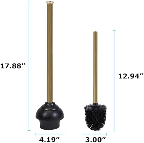 Blue Donuts Toilet Brush with Gold Plunger Set