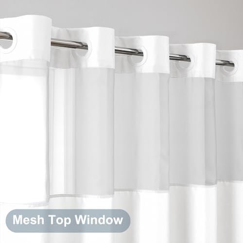 Summout Split Shower Curtain - 72x74 White