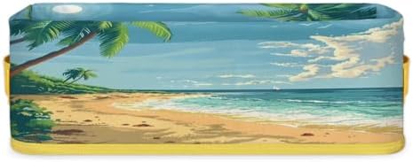 Tropical Beach Toilet Paper Basket with Handles
