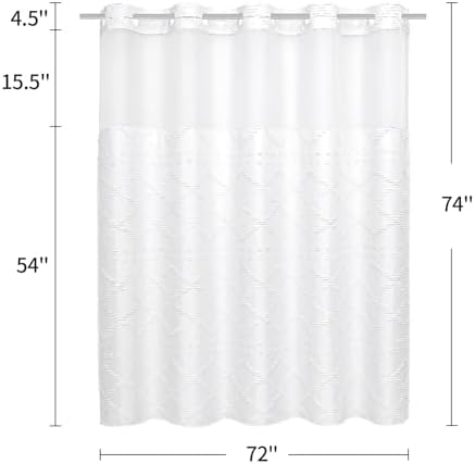 Boho White Woven Chevron Shower Curtain 72x74