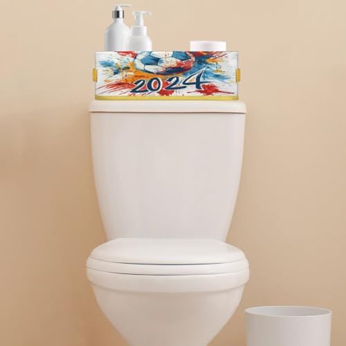 Soccer Balls Toilet Tank Topper Paper Basket