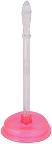 Uxcell Pink Plastic Handle Toilet Plunger