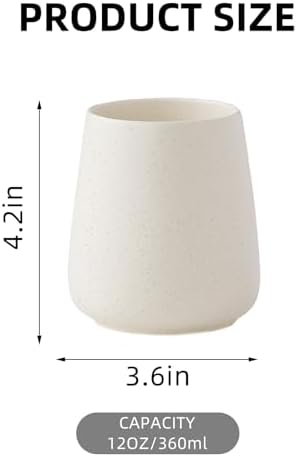Eyrozia Beige Ceramic Toothbrush Holder Set 2Pcs