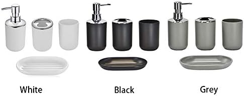 Plastic Bathroom Accessory Set 4 Piece Collection