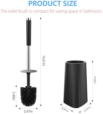 SetSail Toilet Brush Set 2 Pack with Holder and Durable Bristles