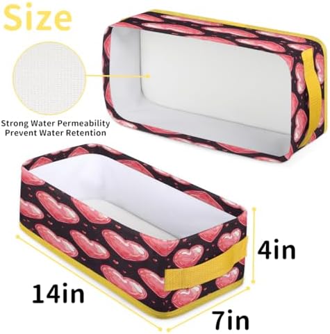 Valentines Heart Toilet Paper Storage Basket with Handle