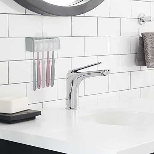LUEXBOX Wall Mounted Toothbrush Holder with Cover 5 Slots