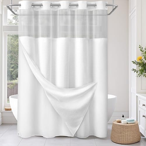 SMTHOM No Hook Shower Curtain Set 75x72