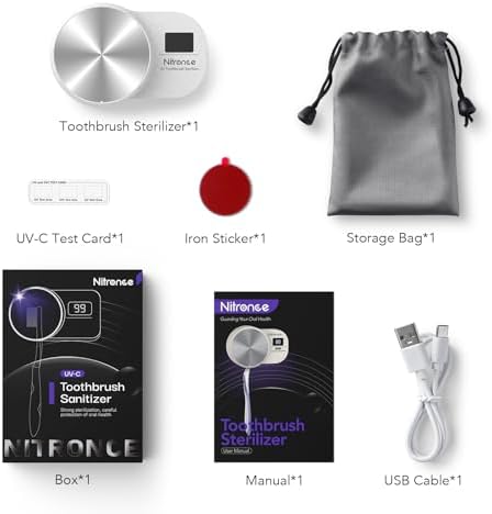 UV Toothbrush Cleaner Holder with Fan and Digital Display